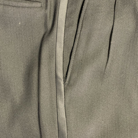 JHANE BARNES Size 44 Long Black Pleated Shawl Lapel Tuxedo