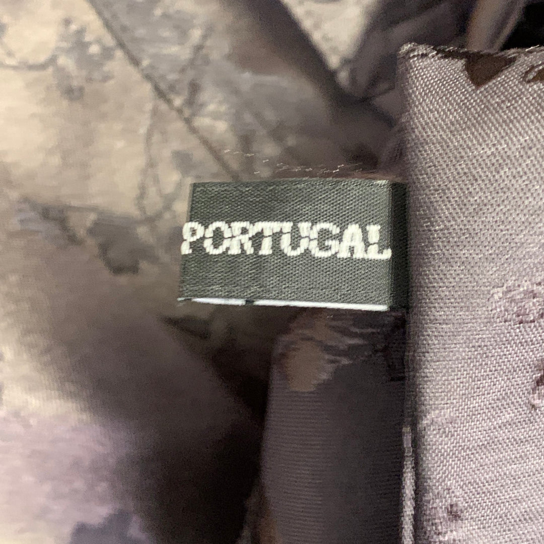 HAIDER ACKERMANN Size L Brown Jacquard Viscose Button Up Long Sleeve Shirt