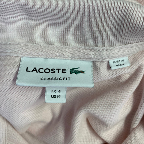 LACOSTE Size M Pink Embroidery Cotton Short Sleeve Polo
