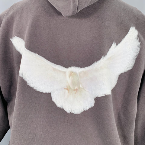 GAP x YZY Size XS Brown Black Beige Birds Cotton Blend Hoodie Sweatshirt
