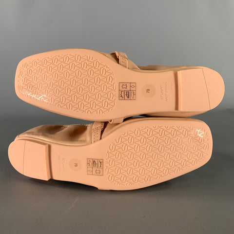 STUART WEITZMAN Size 7 Pink White Leather Ballerina Flats