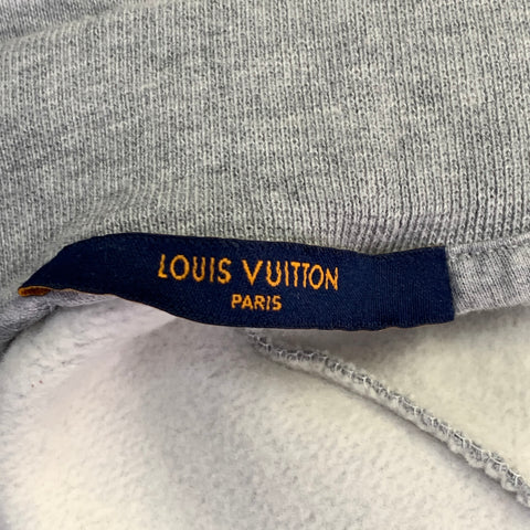 LOUIS VUITTON Size M Heather Grey Black Graffiti Logo Cotton Sweatpants Casual Pants