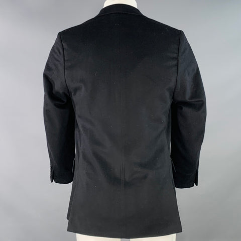 RALPH LAUREN Size 38 Regular Black Cashmere Double Breasted Sport Coat