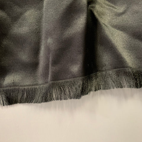 GIORGIO ARMANI Black Tapestry Wool Silk Fringe Scarf