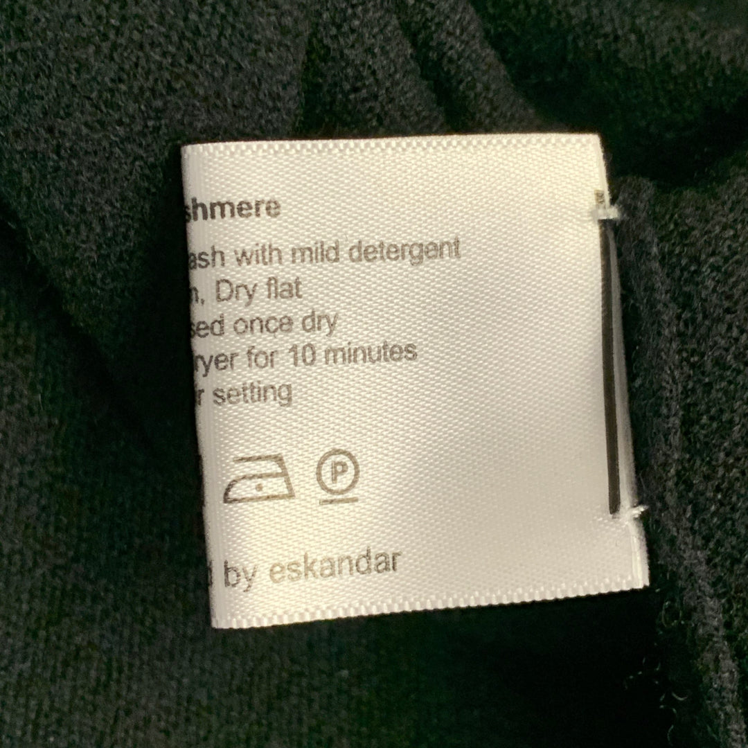 ESKANDAR Size L Black Cashmere Drop Shoulder Oversized Pullover