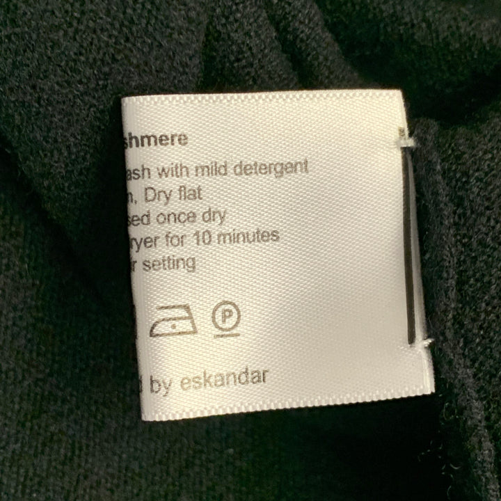 ESKANDAR Size L Black Cashmere Drop Shoulder Oversized Pullover