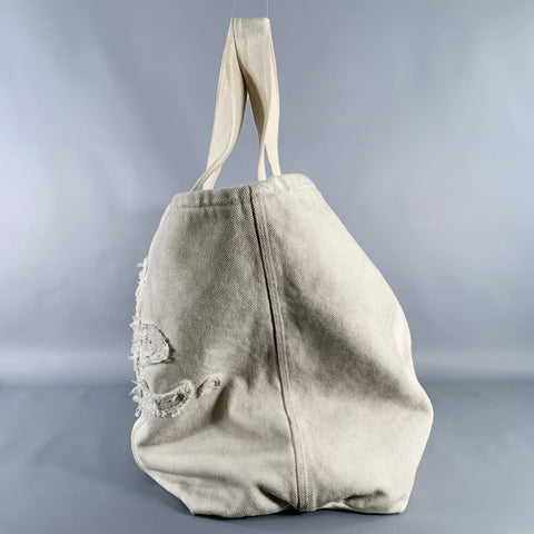 ERL AW24 Venice White Applique Organic Cotton Tote Bag