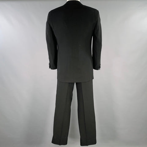 GIORGIO ARMANI Size 38 Black Wool Single Button Tuxedo