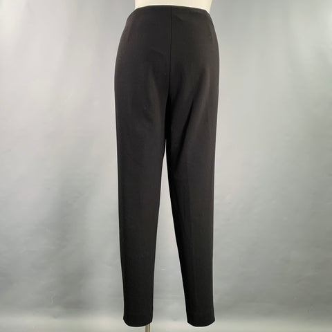 GIORGIO ARMANI Size 14 Black Wool Blend Side Zipper Dress Pants