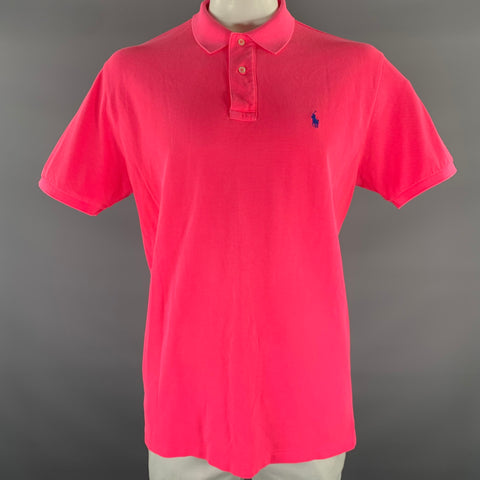 POLO by RALPH LAUREN Size XL Pink Neon Pink Cotton Polo