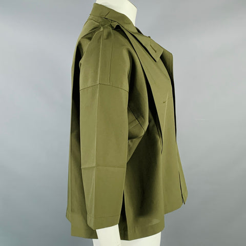 Veste ISSEY MIYAKE en polyester vert olive, taille L, manches dolman