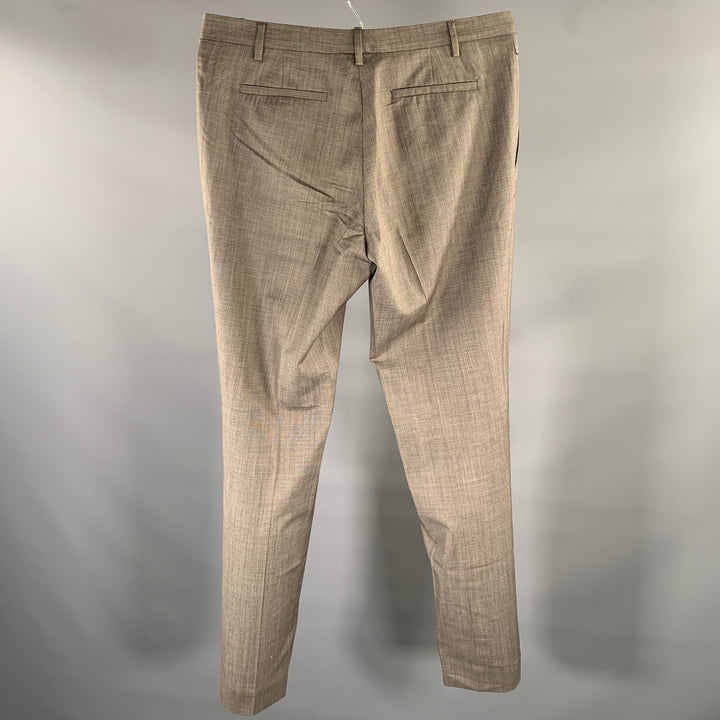 MAISON MARGIELA Size 36 Grey Orange Heather Wool Button Fly Dress Pants