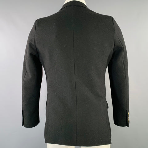 DRIES VAN NOTEN Size 36 Black Twill Double Breasted Jacket