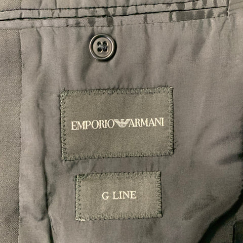 EMPORIO ARMANI Size 38 Black Wool Notch Lapel Sport Coat