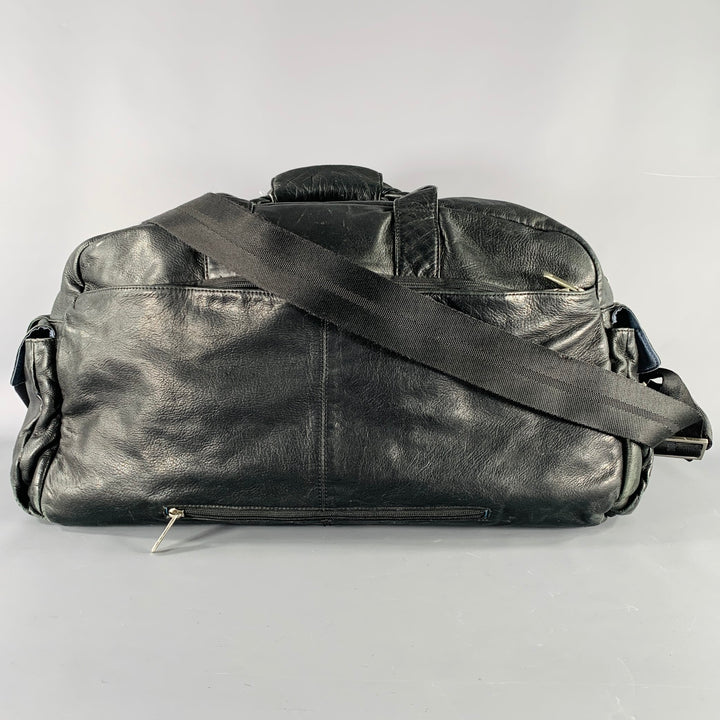 TUMI Black Leather Overnight Bag