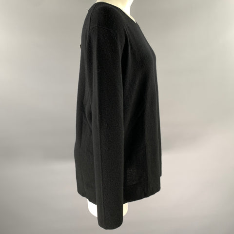 NEIMAN MARCUS Size XL Black Cashmere Crewneck Sweater