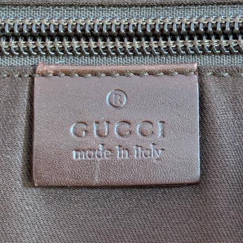 GUCCI Guccissima Brown Beige Monogram Canvas Leather Trim Messenger Bag