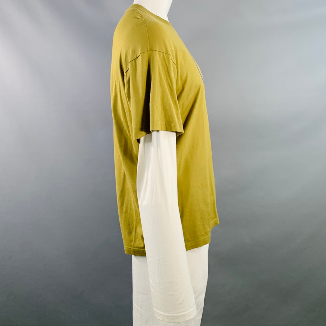 MOWALOLA Size XL White Olive Cotton Layered Pullover