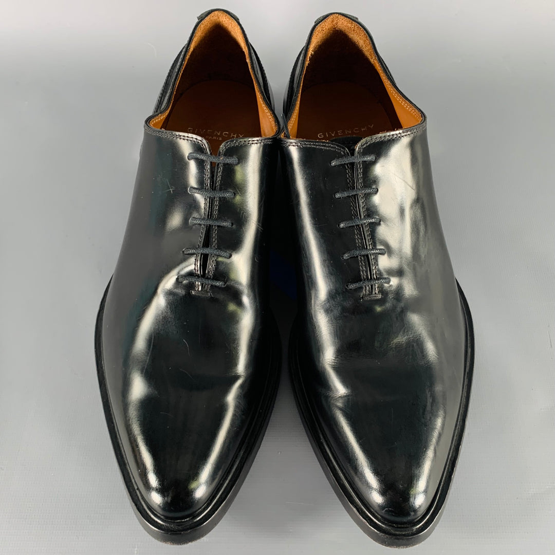 GIVENCHY Size 9 Black Leather Metal Trim Lace-Up Shoes – Sui  display picture 1