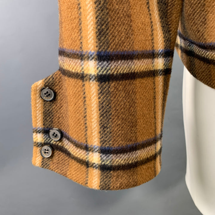 ADER ERROR Size M Brown Plaid Wool Blend One Pocket Cropped Jacket