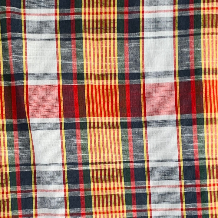 ROWING BLAZERS Size 32 Red Multi-Color Plaid Cotton Zip Up Madras Casual Pants