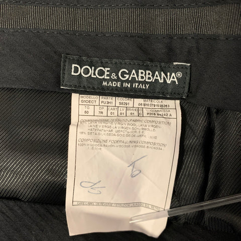 DOLCE & GABBANA Size 40 Grey Wool Silk Peak Lapel Tuxedo