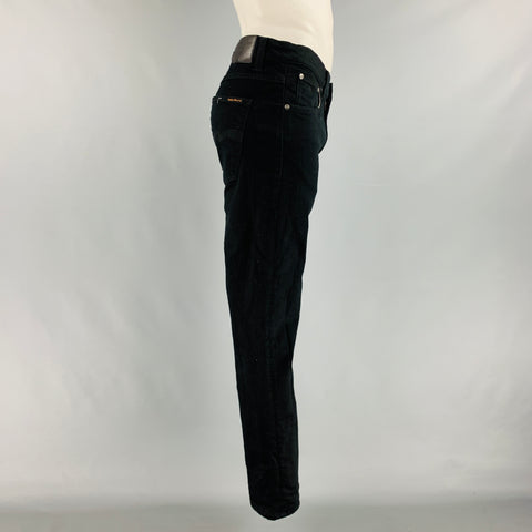 NUDIE JEANS Size 36 Black Solid Cotton Elastane Zip Fly Jeans
