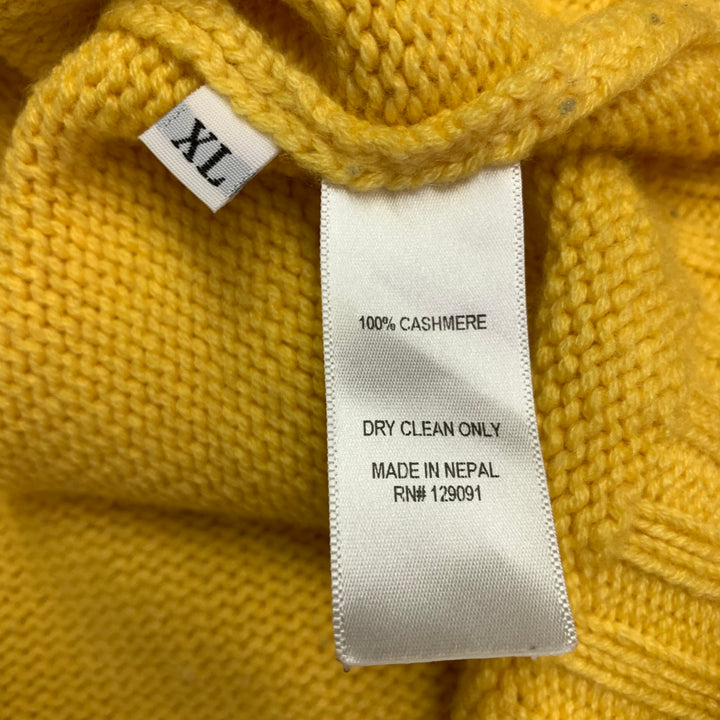 PRABAL GURUNG Size XL Yellow Blue Dyed Cashmere Hooded Sweater