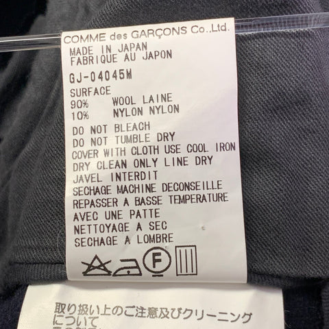 COMME des GARCONS Vintage 1999 Size M Navy Wool Blend Unstructured Shawl Collar Open Front Jacket