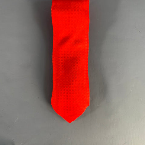 HERMES Red Monogram Silk Tie