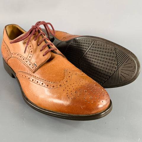 PS by PAUL SMITH Size 8 Panorama Tan Perforated Leather Wingtip Lace-Up Shoes