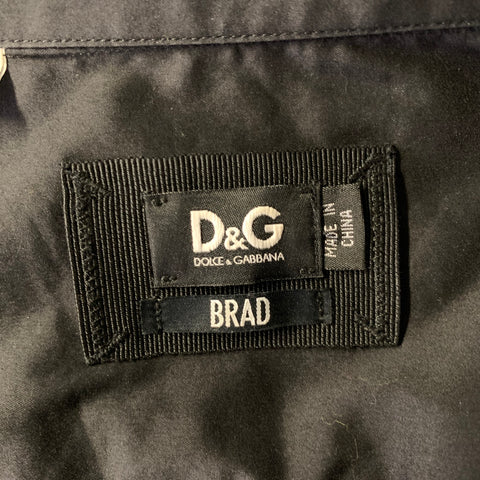 D&G by DOLCE & GABBANA Size M Black Cotton Elastane Long Sleeve Shirt