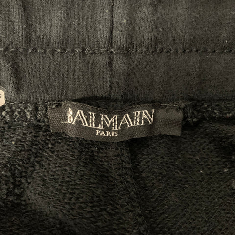 BALMAIN Size M Black Cotton Solid Joggers Casual Pants