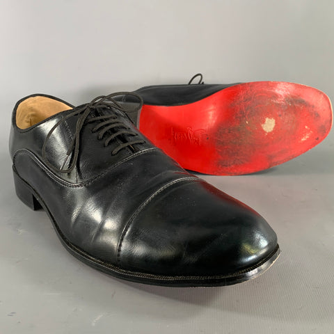 CHRISTIAN LOUBOUTIN Size 11 Black Leather Lace Up Lace Up Shoes