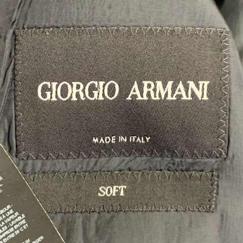 GIORGIO ARMANI Size 46 Navy Woven Virgin Wool Notch Lapel Sport Coat