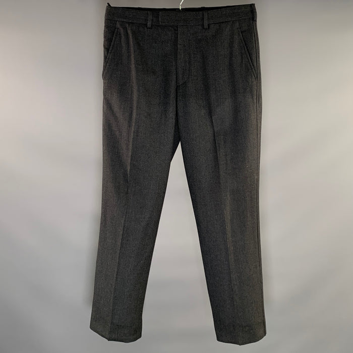 PRADA Size 32 Grey Wool Blend Flat Front Dress Pants