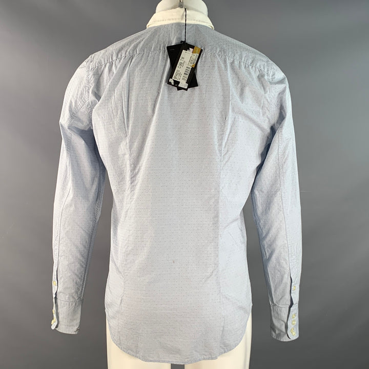 ARMAND BASI Size M Blue White Dots Cotton Button Down Collar Long Sleeve Shirt