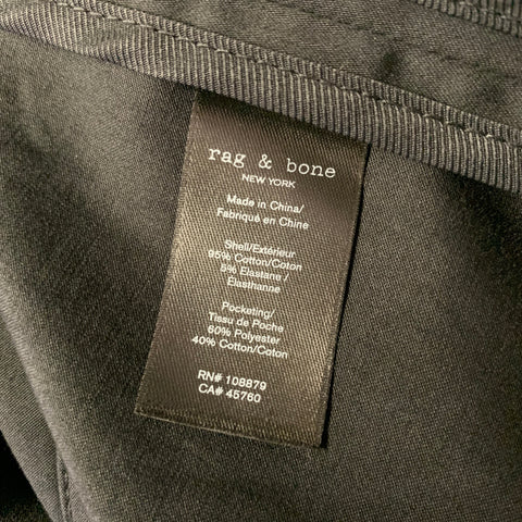 RAG & BONE Chest Size XXL Black Cotton Blend Chore Coat