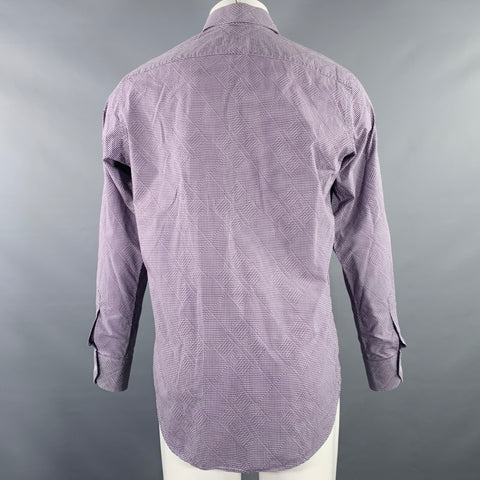 ETRO Size M Purple Checkered Cotton Button Up Long Sleeve Shirt