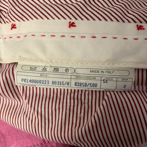 ISAIA Size 38 Pink White Logo Cotton Cuff Shorts