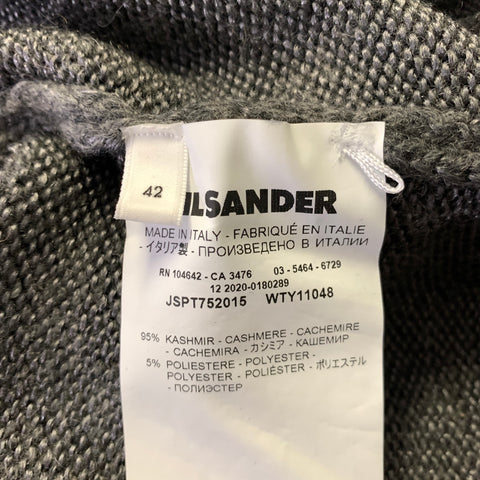JIL SANDER Size M Grey Cashmere Blend Turtleneck Sweater