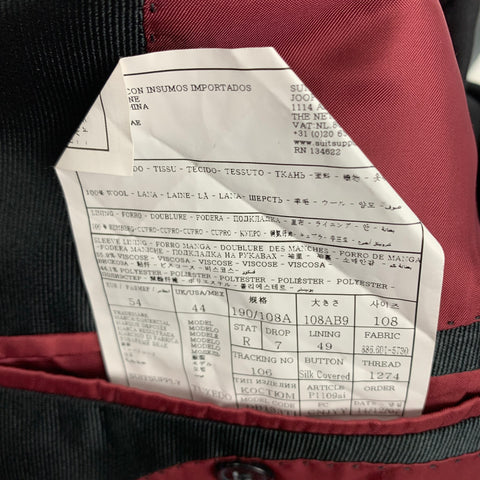 SUITSUPPLY Size 44 Black Wool Tuxedo Sport Coat