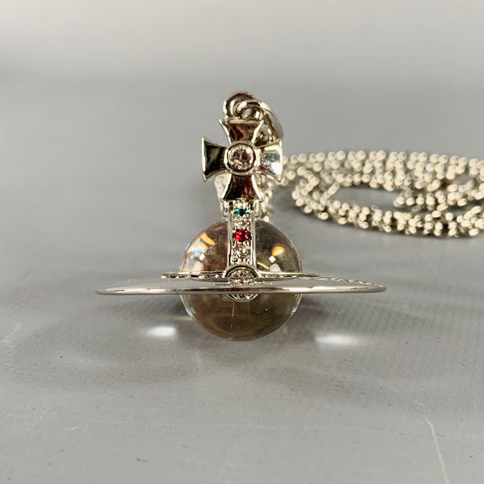VIVIENNE WESTWOOD Silver Transparent Metal Orb Pendant Necklace