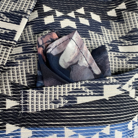 PAISLEY & GRAY Size 42 Navy White Black Woven Polyester Blend Slim Fit Sport Coat