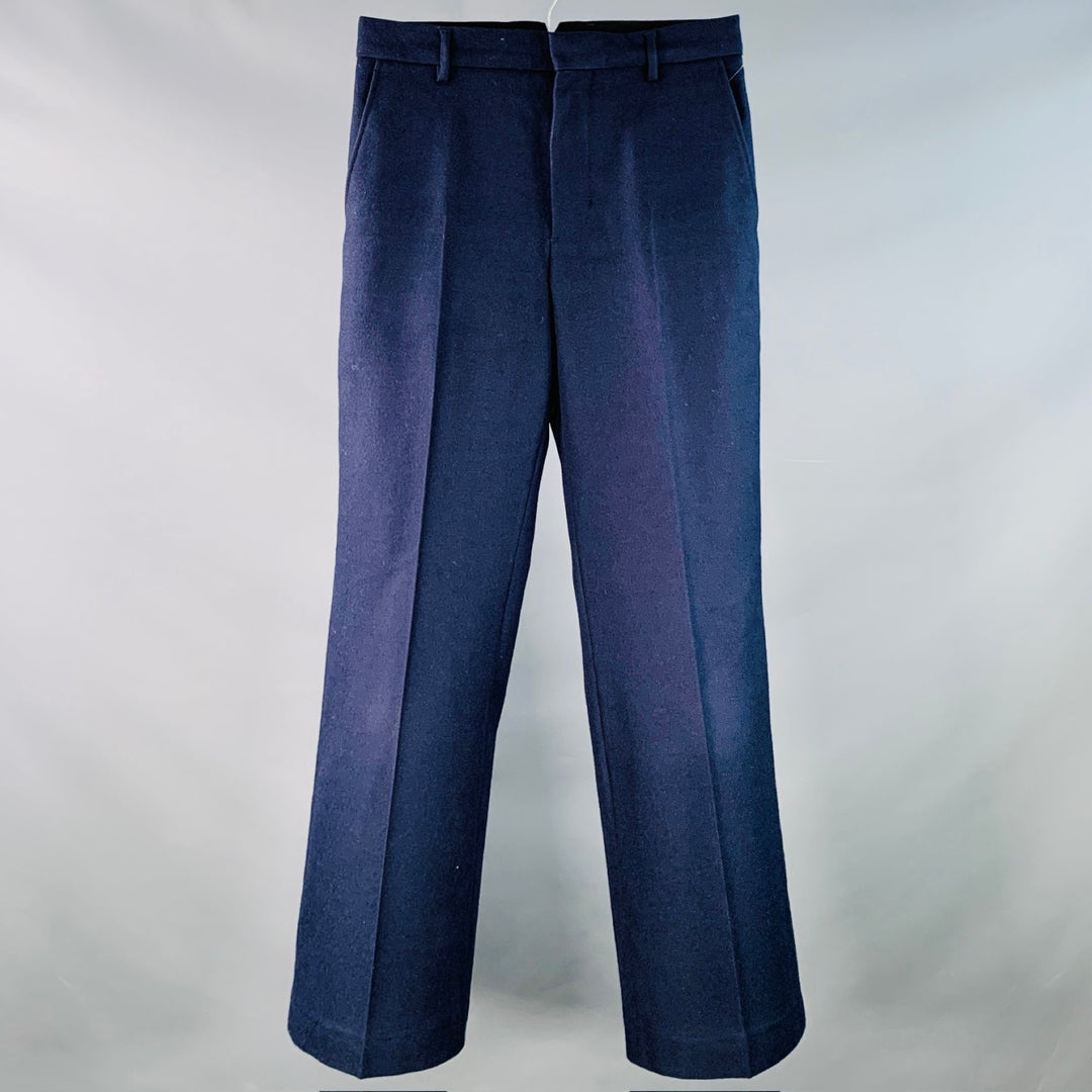 AMI by ALEXANDRE MATTIUSSI Size 28 Navy Wool Twill Straight Zip Fly Dress Pants