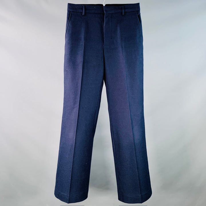 AMI by ALEXANDRE MATTIUSSI Size 28 Navy Wool Twill Straight Zip Fly Dress Pants