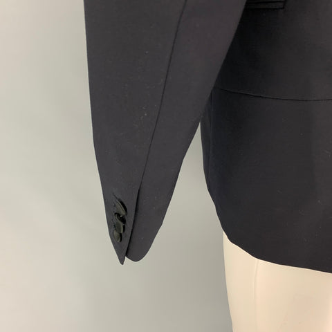 SANDRO Size 38 Black Wool Shawl Collar Sport Coat