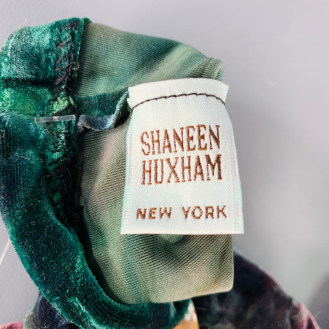 SHANEEN HUXHAM Green Purple Marbled Velvet Gloves