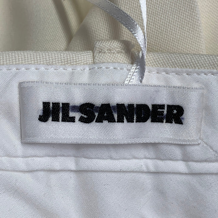 JIL SANDER Size 8 Cream Wool Flat Front Dress Pants