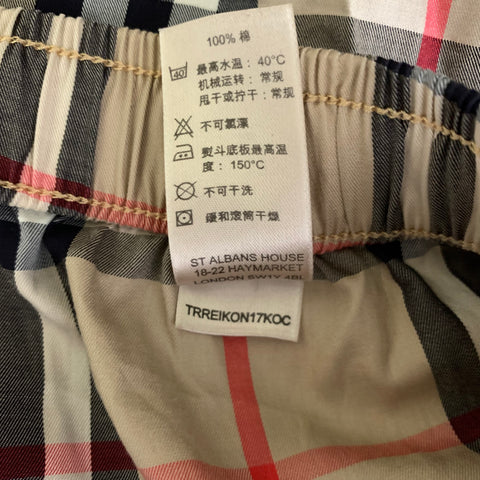 BURBERRY Size M Khaki Black & Red Tartan Cotton Elastic Waistband Casual Pants